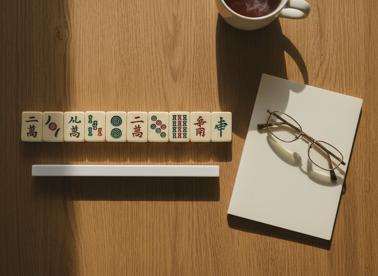 The guide, the card key and the glossary laid out with tiles